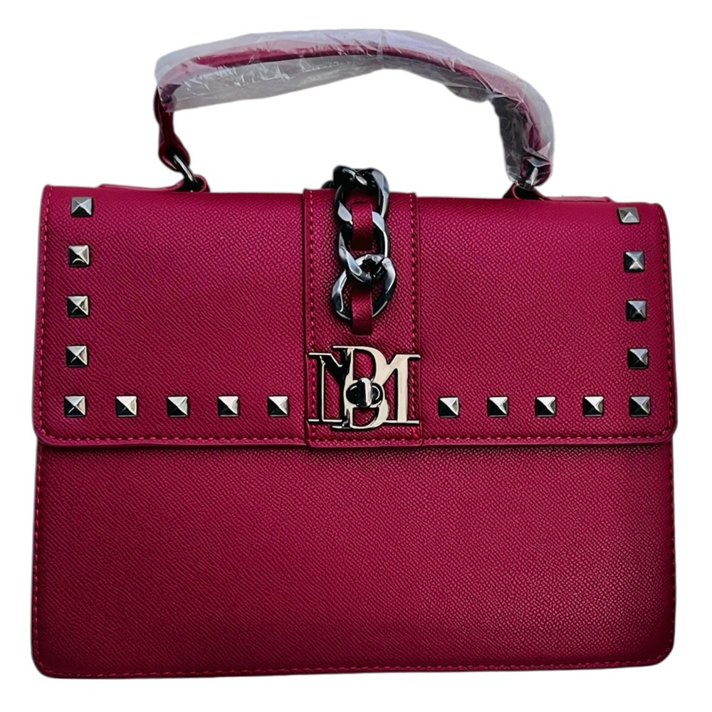 Badgley Mischka NWT Wine Satchel With Gun Metal Hardware Handbag
